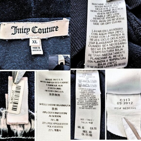 Vtg Y2K JUICY COUTURE Velour Winter Snowflake 2pc Tracksuit Set Size L/XL - Picture 8 of 9